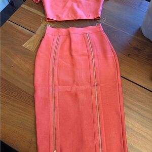 House of CB Coral Skirt Set with Gold Zipper